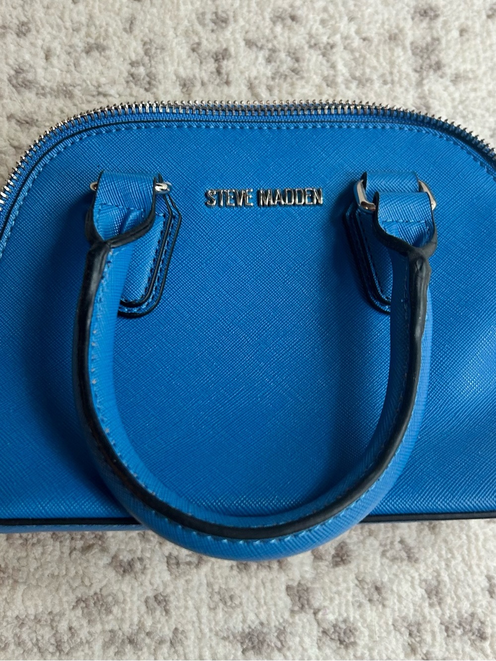 Steve Madden Cobalt Blue Mini Dome Satchel with Silver Hardware